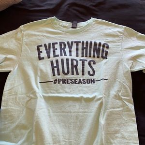 soccergrlprobs “everything hurts” mint green tee